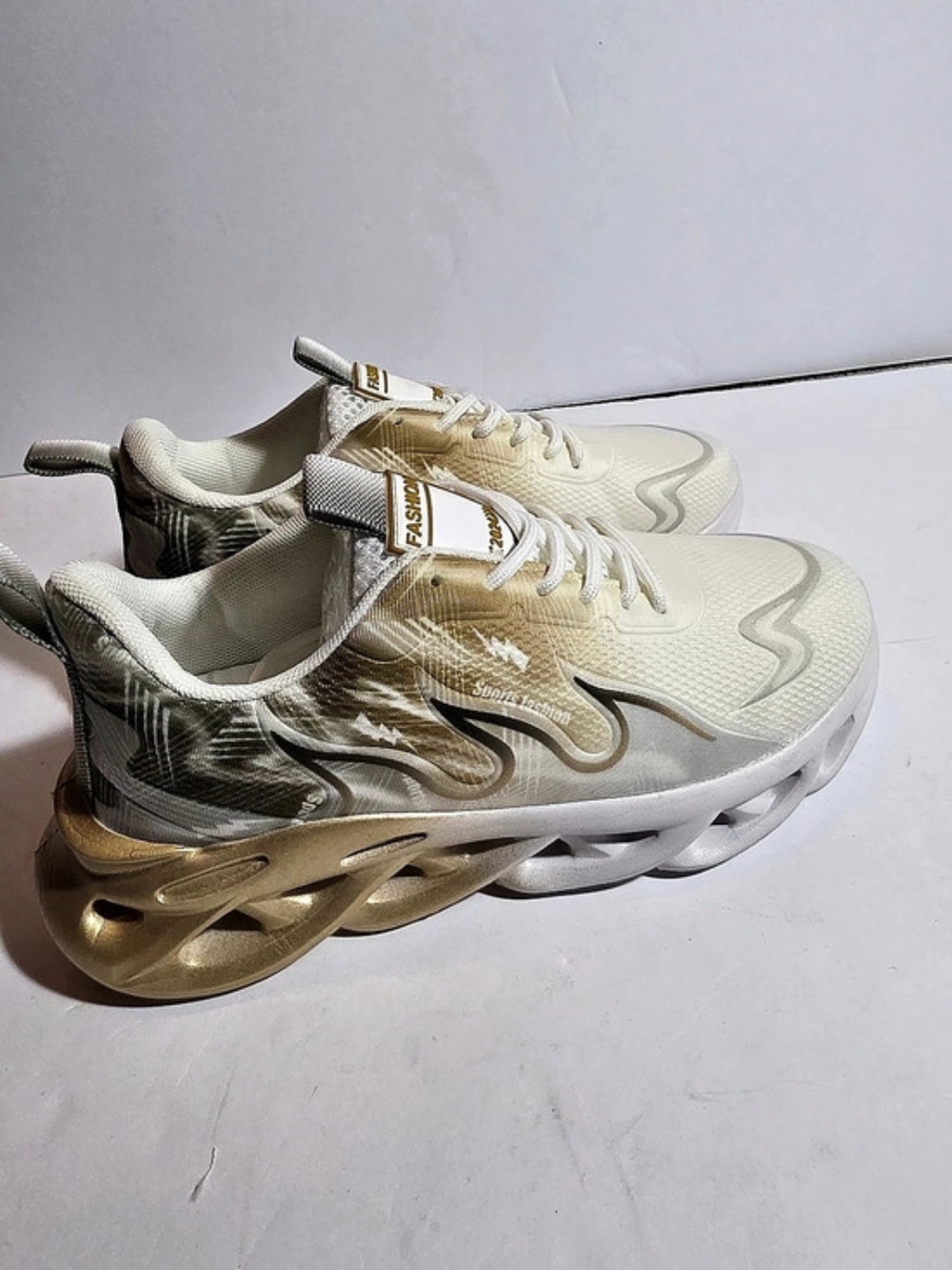 Cream & Gold Sneakers Like New
